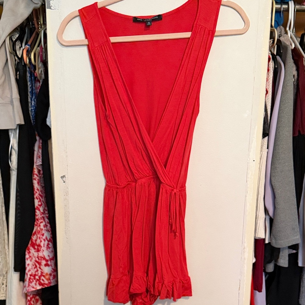One Clothing Red Ruffled Dress
